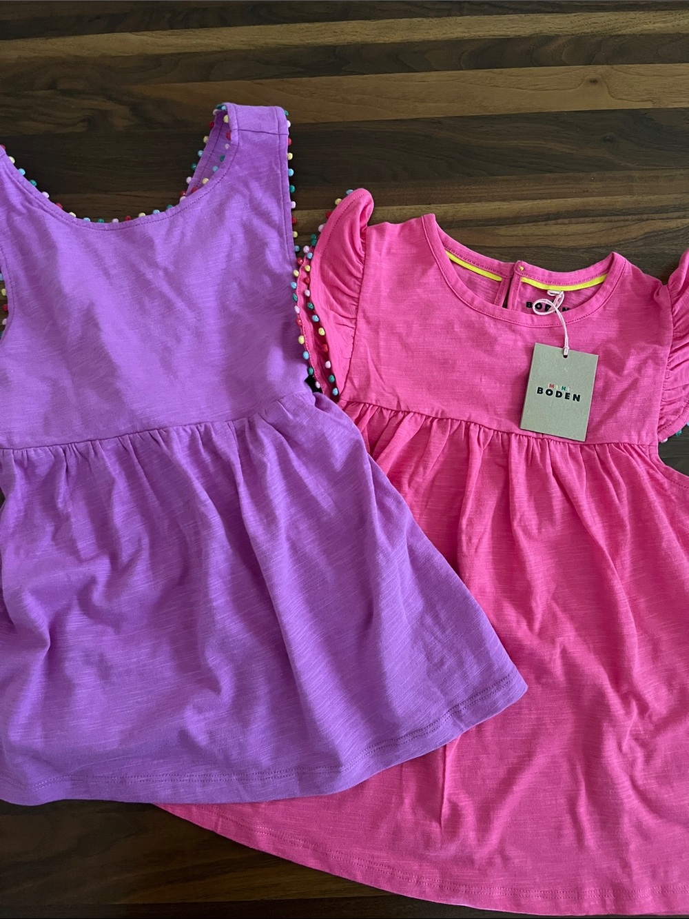 Mini Boden lot of two girls cotton tops 9-10 Y nwt